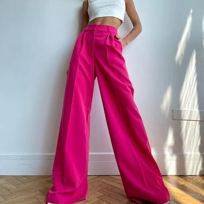 Summer High Waist Thin Wide Leg Pants All-match Trendy Palazzo Trousers Elegant Pink Office Work Trousers Suit Pants For Women
Summer High Waist Thin Wide Leg Pants All-match Trendy Palazzo Trousers Elegant Pink Office Work Trousers Suit Pants For Women