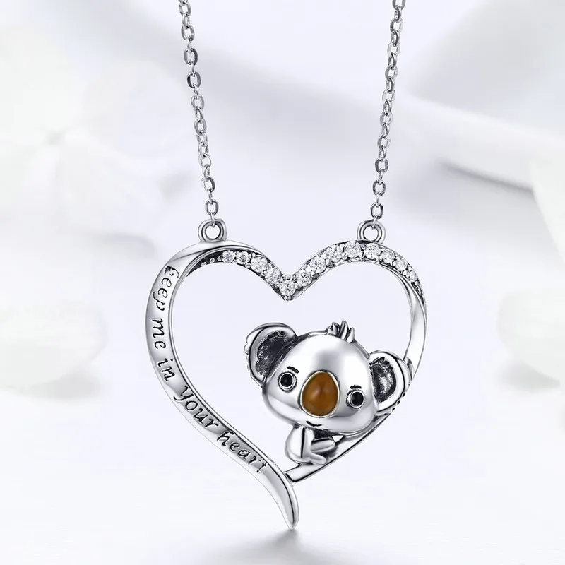 Trendy love Koala heart shape Designer custom disc 925 Sterling silver jewelry dainty necklace
Trendy love Koala heart shape Designer custom disc 925 Sterling silver jewelry dainty necklace
