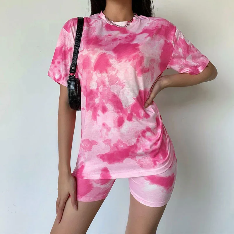 2021 Trendy Ladies Plus size T-shirt Tie Dye Suit 2 Pieces Active Set Casual Tie Dye Tshirt Set Short Sets
2021 Trendy Ladies Plus size T-shirt Tie Dye Suit 2 Pieces Active Set Casual Tie Dye Tshirt Set Short Sets