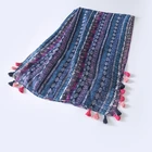 Vintage viscose stole lady tudung bawal square hijab scarf with tassel square scarf