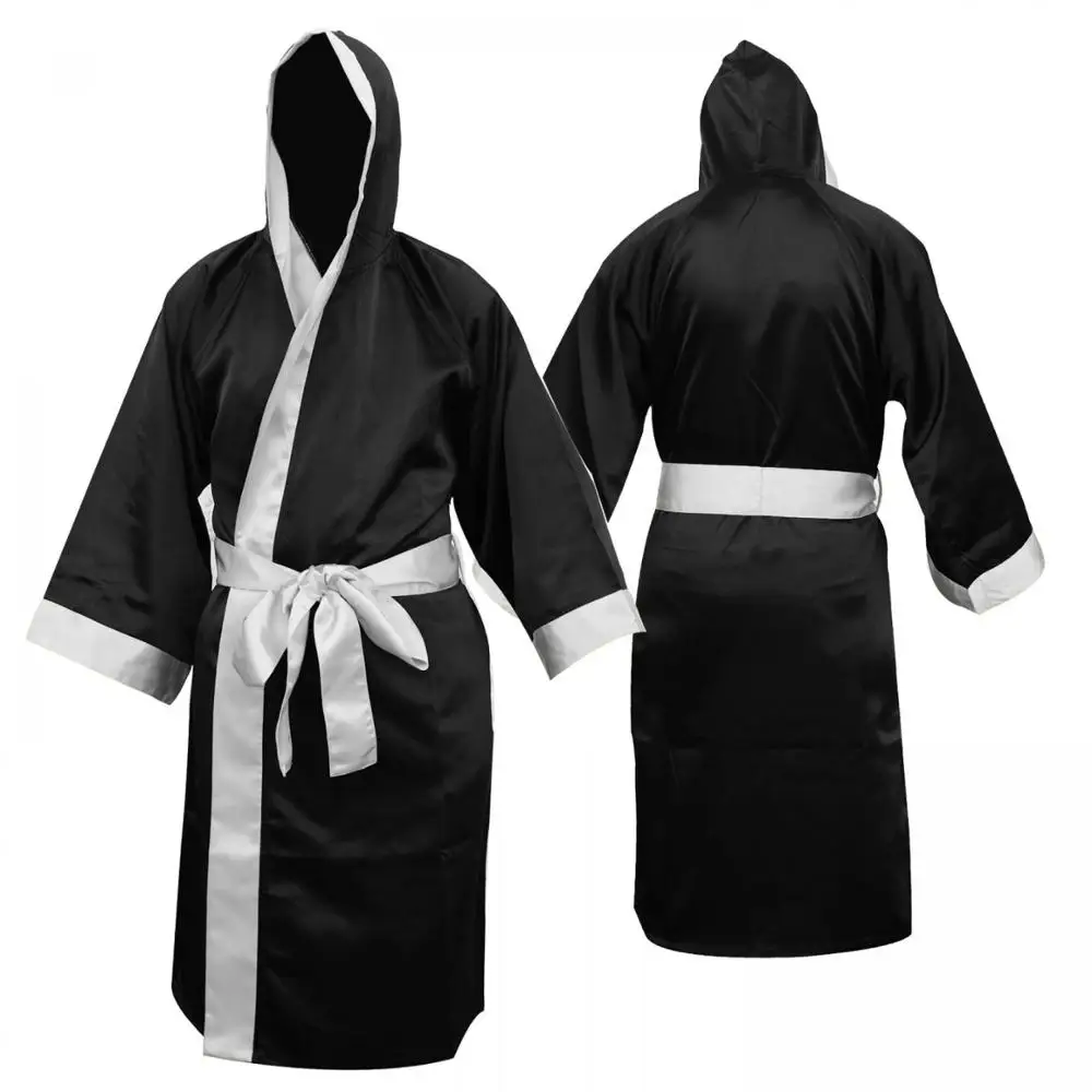 ActEarlier Men's Women's Black Yellow Satin Boxing Robe With Hood For MMA Fight, Black red blue white
ActEarlier Men's Women's Black Yellow Satin Boxing Robe With Hood For MMA Fight, Black red blue white