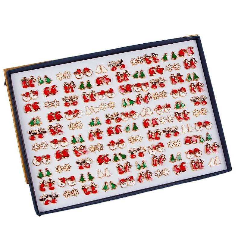 100 pairs of Christmas gift cartoon Rhinestone hypoallergenic plastic needle cute children's earrings, Colorful
100 pairs of Christmas gift cartoon Rhinestone hypoallergenic plastic needle cute children's earrings, Colorful