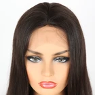 130% hair density 20" natural color straight full lace human hair wig silk top for women