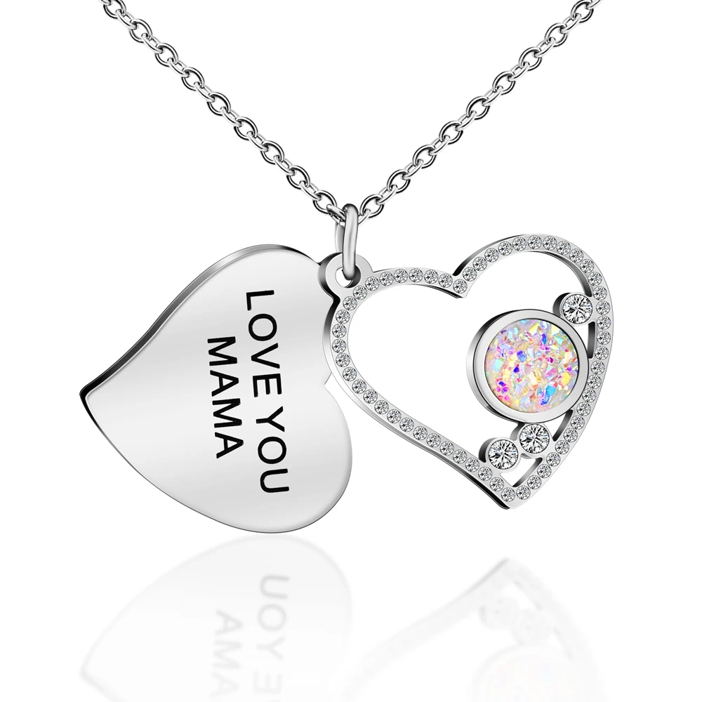Fahion Women's Jewelry Crystal Zirconia Double Heart Pendant Necklace For Mother's Day
Fahion Women's Jewelry Crystal Zirconia Double Heart Pendant Necklace For Mother's Day