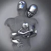 Modern Abstract Human Body Stainless Steel Love Figurative Sculpture