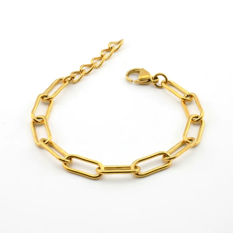 2021 Trendy Minimalist Mirror Polish Stainless Steel Plain Rectangle Paper Clip Chain Bracelet, Gold
2021 Trendy Minimalist Mirror Polish Stainless Steel Plain Rectangle Paper Clip Chain Bracelet, Gold