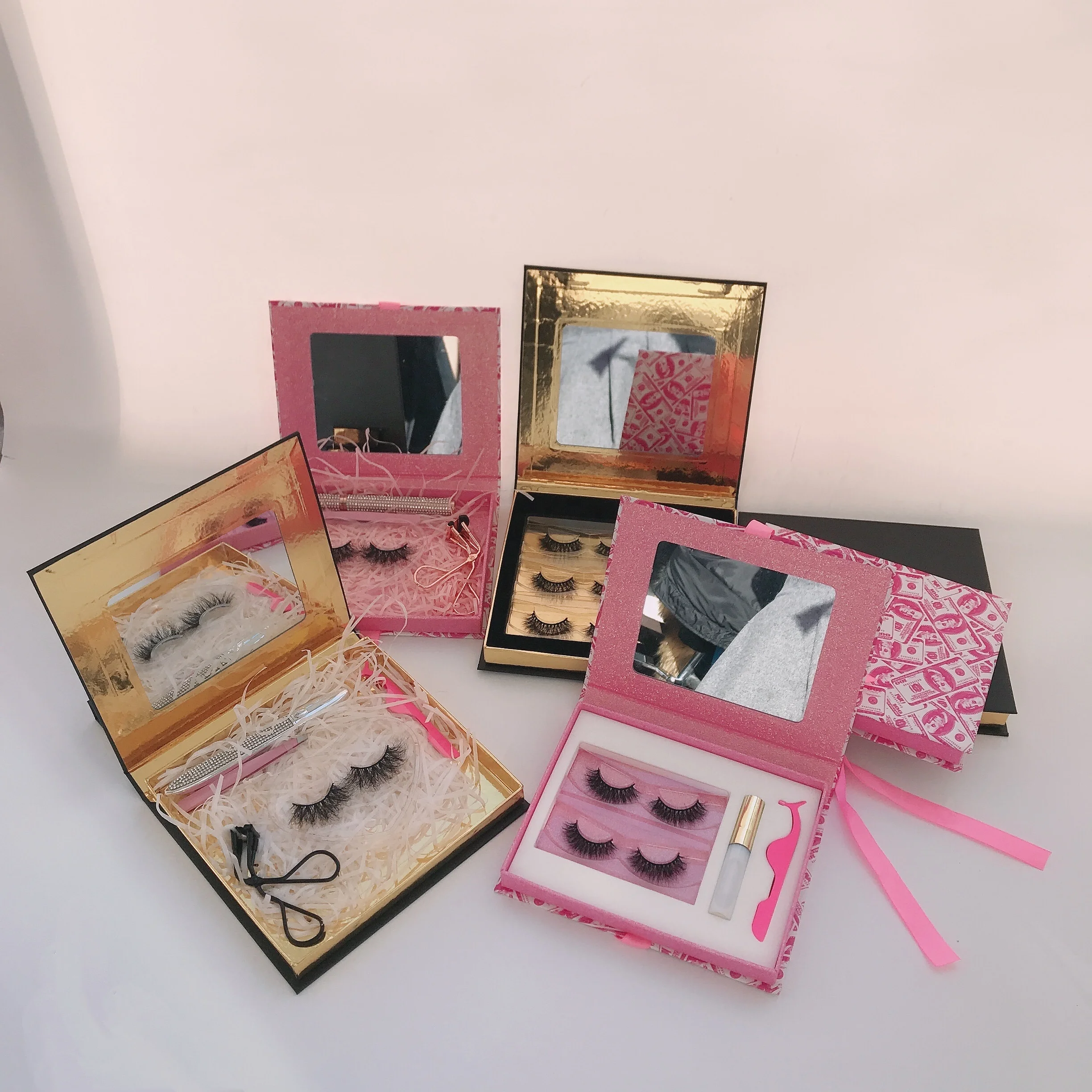 High Quality Eyelashes Pack Two Pairs Of Eyelash Dollar Box With Mirror Empty Pvc Box lash kit, Black and colorful
High Quality Eyelashes Pack Two Pairs Of Eyelash Dollar Box With Mirror Empty Pvc Box lash kit, Black and colorful
