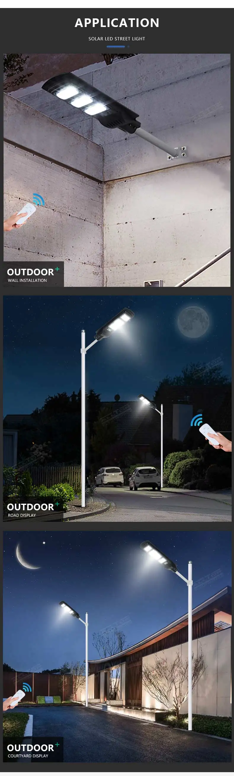 ALLTOP Waterproof outdoor ip65 motion sensor 30w 60w 90w integrated all in one led solar street light