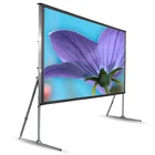 Techlets 80inch 100inch 200inch outdoor fast fold portable projector screen with the black curtain