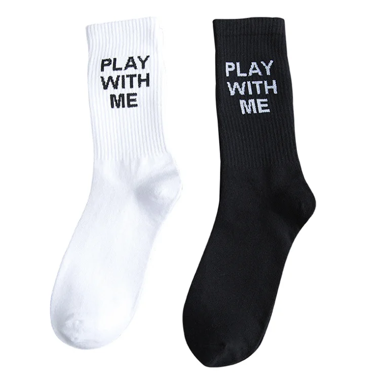 Male letters black and white color thin custom socks logo men cotton crew socks, 2 color
Male letters black and white color thin custom socks logo men cotton crew socks, 2 color