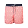 mens beach board shorts casual beachwear short trunks pink striped digital print flag