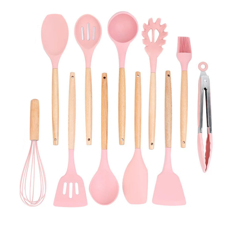 Silicone pink kitchen utensils cooking tools silicone kitchen utensils with wooden handle, Green, blue, pink, black
Silicone pink kitchen utensils cooking tools silicone kitchen utensils with wooden handle, Green, blue, pink, black
