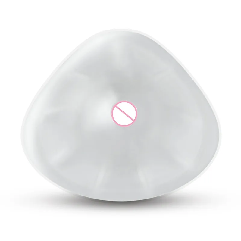 Silicone Breast Form Woman Boob Artificial Breast Prosthesis Transparent 100% Silicone Triangle Shape Deep Concave Backside