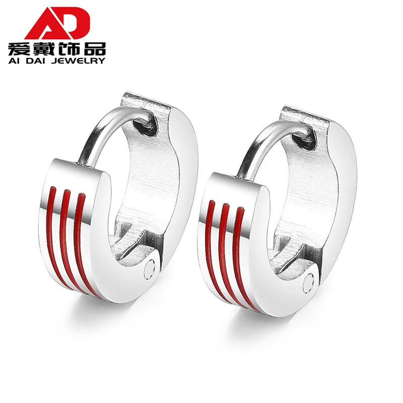 

Stainless steel double-sided earrings men and women earrings new trend titanium steel earrings ins temperament female ear clip j