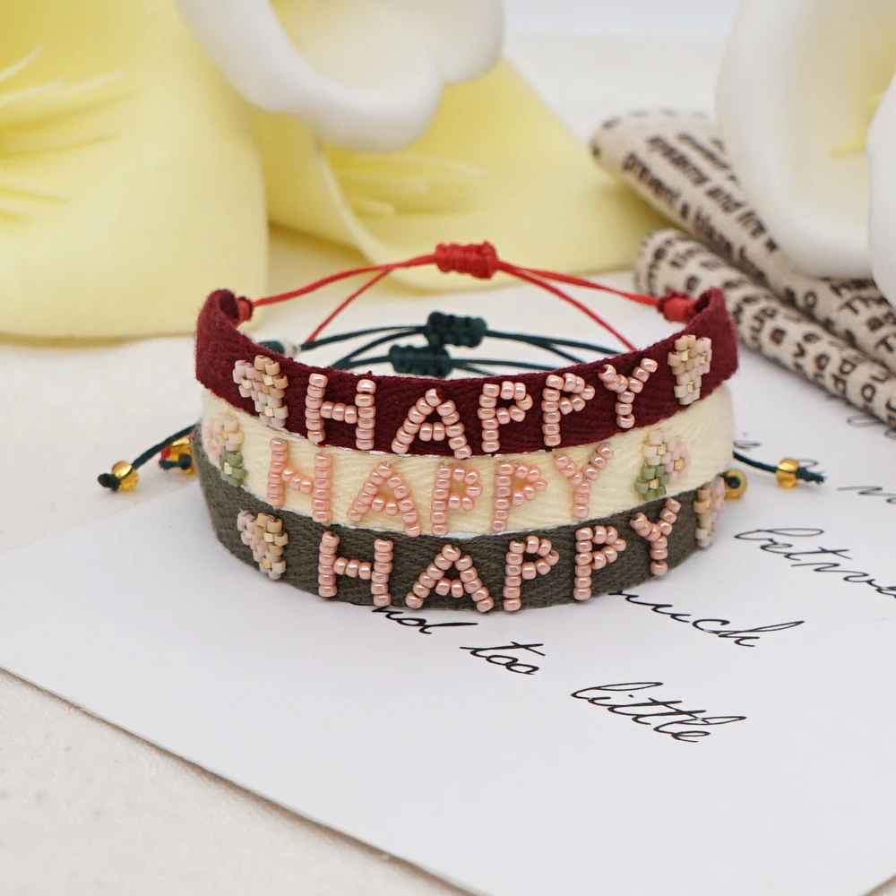 Go2boho HAPPY Letter Bracelet Wrist Band For Women Jewelry Fashion Boho Multi Color Custom Accept Bracelets From China Supplier, Multicolor
Go2boho HAPPY Letter Bracelet Wrist Band For Women Jewelry Fashion Boho Multi Color Custom Accept Bracelets From China Supplier, Multicolor
