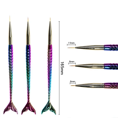 7-11mm * nail art brushes set +3pcs/set + Thin Liner Drawing Pen Mermaid Manicure Tool UV Gel Nail Brush Set For
7-11mm * nail art brushes set +3pcs/set + Thin Liner Drawing Pen Mermaid Manicure Tool UV Gel Nail Brush Set For