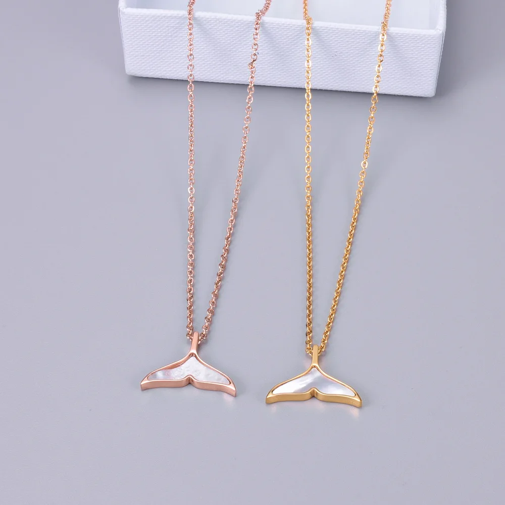 Korean chic 18k gold Stainless Steel Mother Of Pearl Rose gold pendant necklace Mermaid tail charm necklace
Korean chic 18k gold Stainless Steel Mother Of Pearl Rose gold pendant necklace Mermaid tail charm necklace