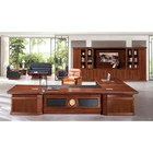 New design Luxury Manager Office long Executive Table L Shape boss Executive Office with File cabinets
