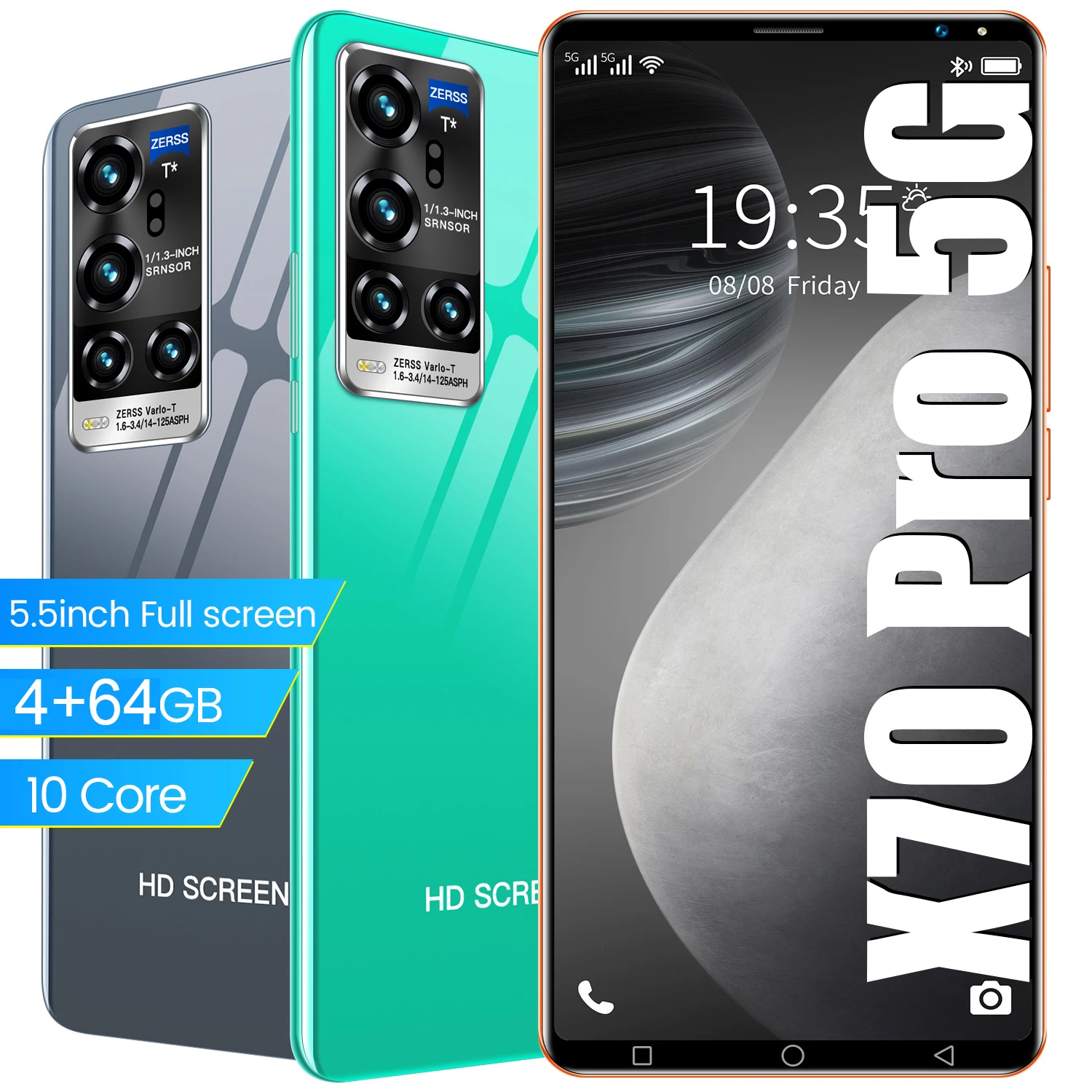 New 2021 X70 PRO Android 10.0 Mobile Phone 5.5 HD Camera Smartphone 4G gsm Global 5G Dual SIM
New 2021 X70 PRO Android 10.0 Mobile Phone 5.5 HD Camera Smartphone 4G gsm Global 5G Dual SIM