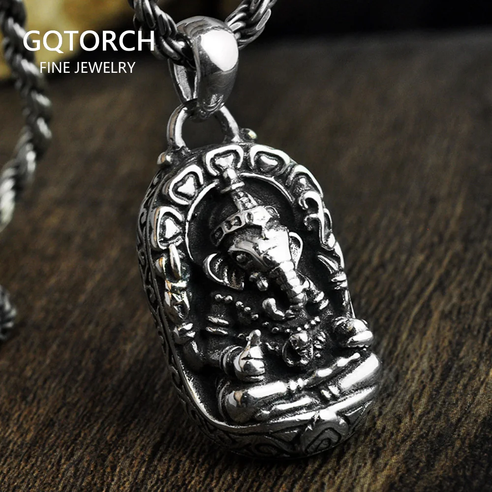 925 Sterling Silver Ganesha Elephant Solid Pendant For Men And Women Thai Silver Retro Evil Spirits Hindu Talisman Amulet
925 Sterling Silver Ganesha Elephant Solid Pendant For Men And Women Thai Silver Retro Evil Spirits Hindu Talisman Amulet