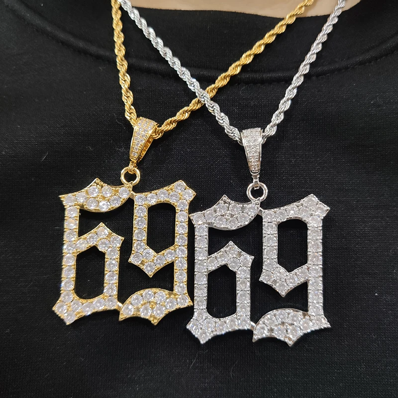 Men's Hip Hop Necklace Fashion 69 Saw Necklace Cubic Zircon Gold Silver color Horror Movie Theme Digit Number Pendant Iced Out
Men's Hip Hop Necklace Fashion 69 Saw Necklace Cubic Zircon Gold Silver color Horror Movie Theme Digit Number Pendant Iced Out