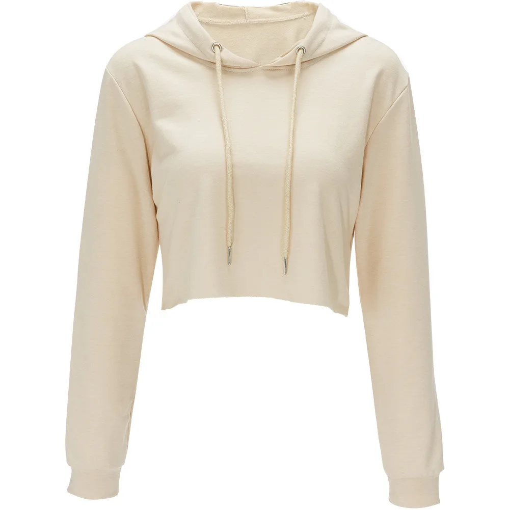 Women Sweatshirt Polyester Long Sleeve Crop Tops Navel Short Hooded Pullover Top Blouse Female Sweatshirt
Women Sweatshirt Polyester Long Sleeve Crop Tops Navel Short Hooded Pullover Top Blouse Female Sweatshirt