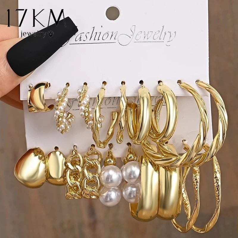 5 Pairs/Set Vintage Pearl Dangle Earring Set Metal Gold Color Hoop Earrings for Women Twist Circle Earrings Hollow Jewelry
5 Pairs/Set Vintage Pearl Dangle Earring Set Metal Gold Color Hoop Earrings for Women Twist Circle Earrings Hollow Jewelry