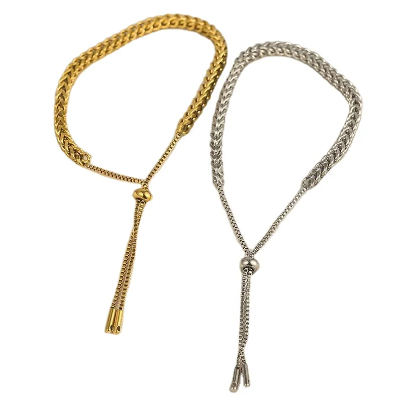 Ladies Party Gift Titanium Steel Jewelry Wholesale Bracelets Geometric Hollow Thick Chain Pulling Box Chain Adjustable Bracelet
Ladies Party Gift Titanium Steel Jewelry Wholesale Bracelets Geometric Hollow Thick Chain Pulling Box Chain Adjustable Bracelet