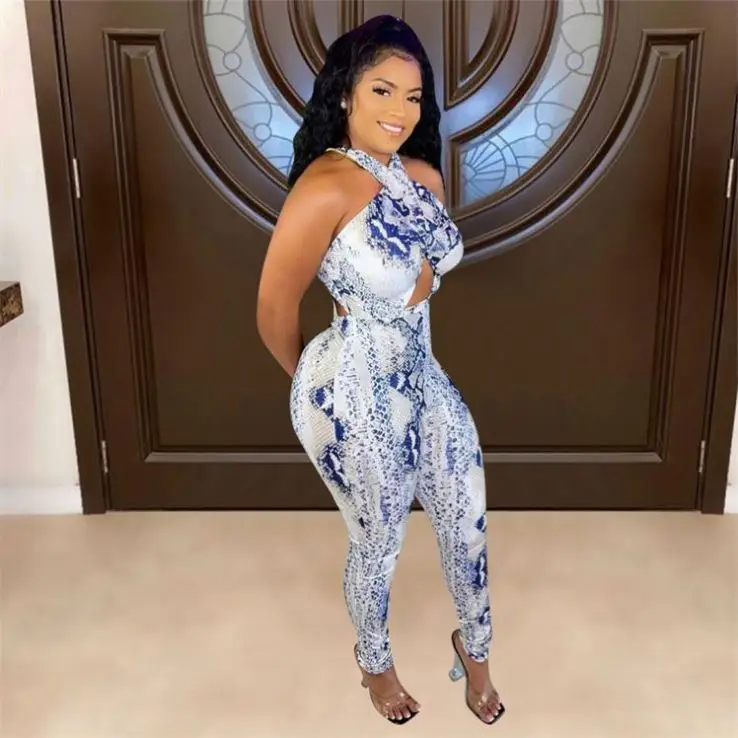 Good Quality Backless Bandage Bodycon Jumpsuit Women Haiter Snakeskin Printed Sleeveless One Piece Women Jumpsuit
Good Quality Backless Bandage Bodycon Jumpsuit Women Haiter Snakeskin Printed Sleeveless One Piece Women Jumpsuit