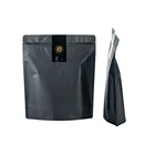 Resealable matte coffee beans ziplock stand up black mylar bag