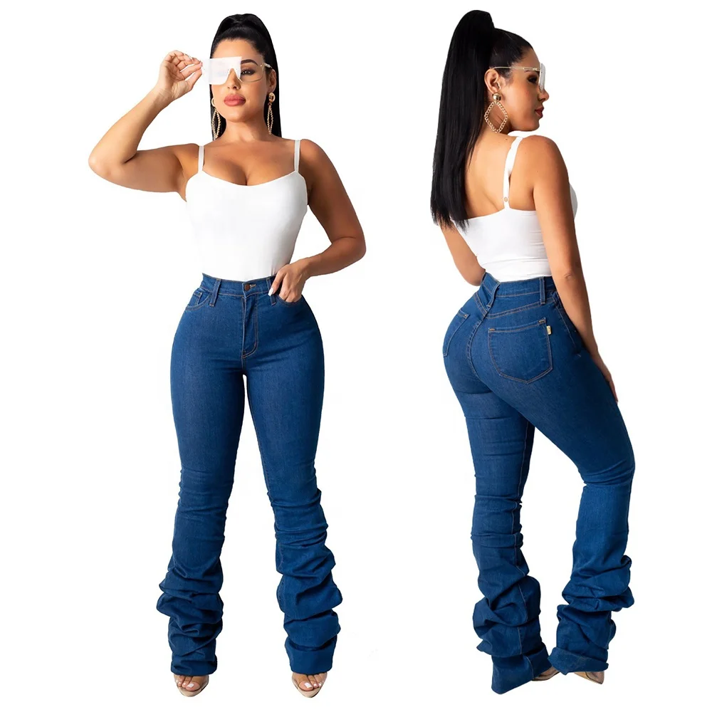 New Fashion Fall Winter Women High Waist Bell Bottom Slim Stacked Jeans Pants, Blue jeans
New Fashion Fall Winter Women High Waist Bell Bottom Slim Stacked Jeans Pants, Blue jeans