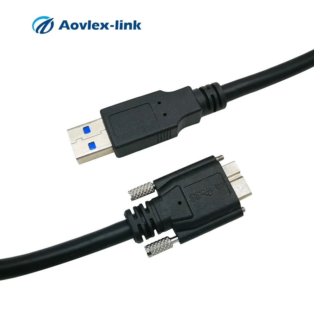 USB 3.0 Type A to Micro B male cable with double screw lock Industrial Camera USB3 vision cables machine vision cable assembly
USB 3.0 Type A to Micro B male cable with double screw lock Industrial Camera USB3 vision cables machine vision cable assembly