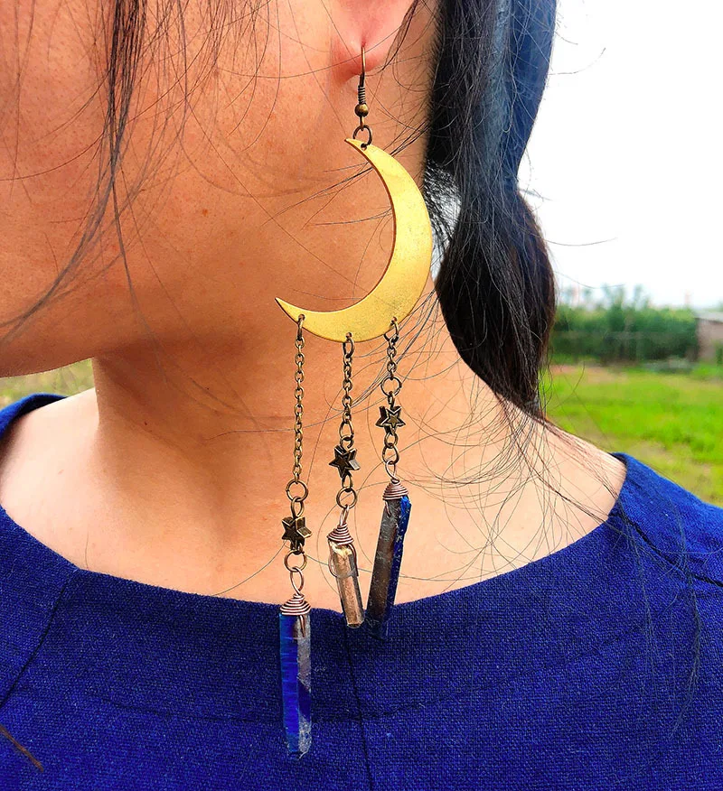Wish Hot Products European American Natural Stone Pendant Bohemian Crescent Earrings Star Moon Gypsy Earrings Wholesale
Wish Hot Products European American Natural Stone Pendant Bohemian Crescent Earrings Star Moon Gypsy Earrings Wholesale