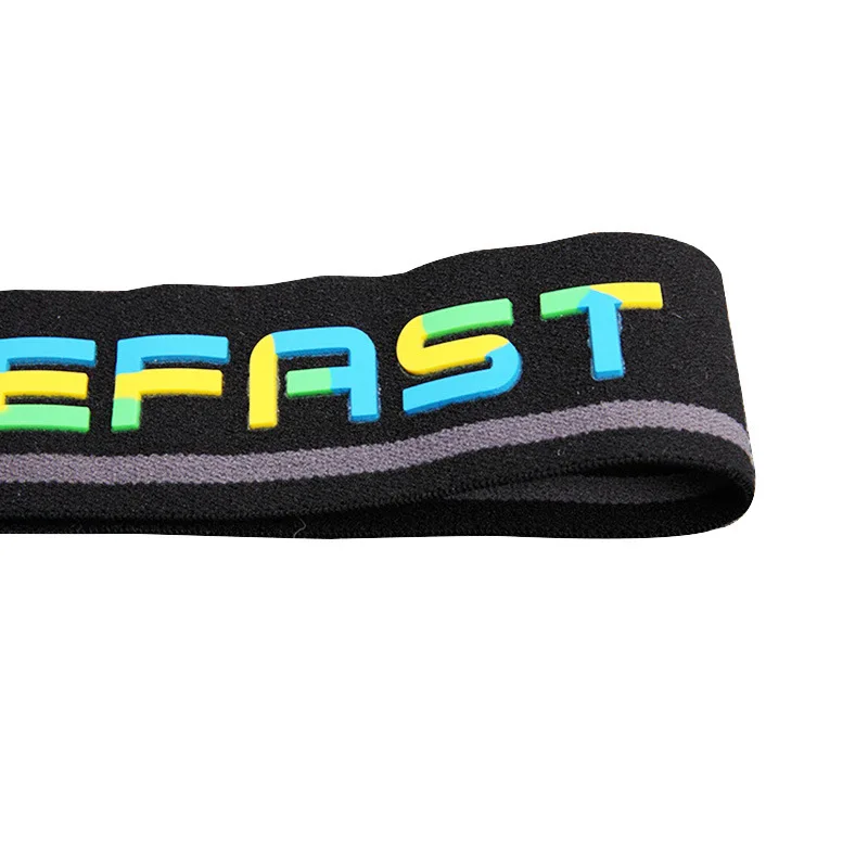 Factory Wholesale Small MOQ 3D Logo Silicone Printed Elastic Webbing for Hairband 
Factory Wholesale Small MOQ 3D Logo Silicone Printed Elastic Webbing for Hairband