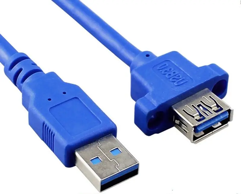 Blue color 30cm cabletolink USB 3.0 A male to USB 3.0 A female with panel mount screw cable
Blue color 30cm cabletolink USB 3.0 A male to USB 3.0 A female with panel mount screw cable