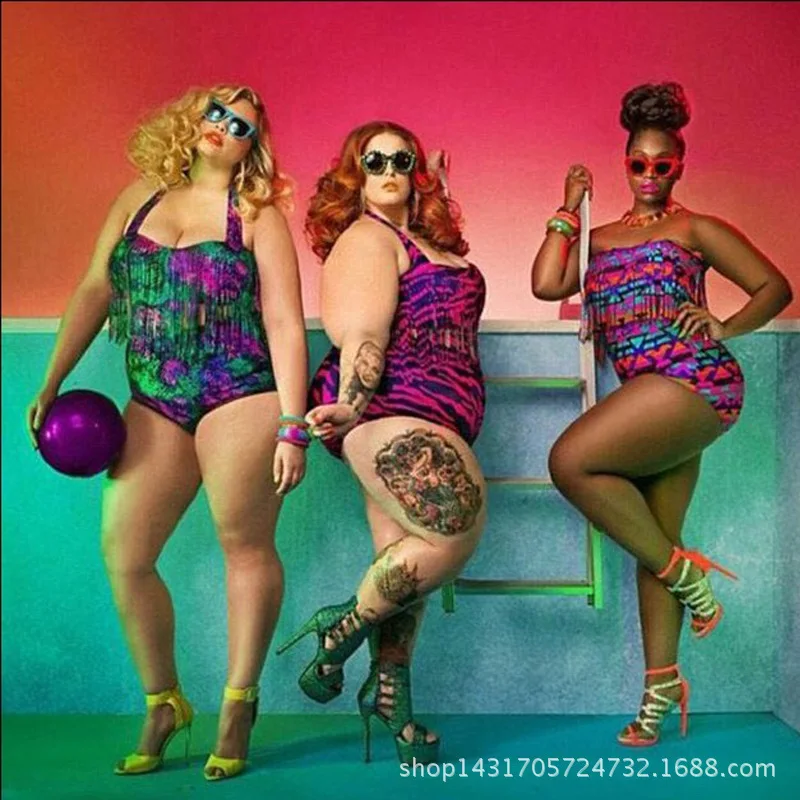 Hot sale plus fat plus size two-piece swimsuit with fringed high waist multicolor printed bikini swimsuit
Hot sale plus fat plus size two-piece swimsuit with fringed high waist multicolor printed bikini swimsuit