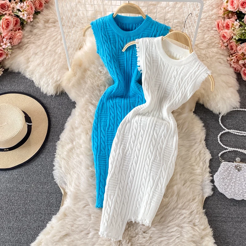 Fall 2021 Women Clothes Sexy New Arrival Sweater Dresses Fashion High Quality Women Sexy Sleeveless Sweater Dresses Bodycon, 4 color
Fall 2021 Women Clothes Sexy New Arrival Sweater Dresses Fashion High Quality Women Sexy Sleeveless Sweater Dresses Bodycon, 4 color