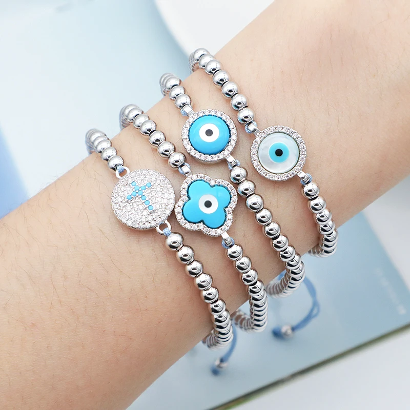 Wholesale Euro Style Evil Eyes Lucky Knitted Bracelet Colorful Rope With Beads, Rhodium
Wholesale Euro Style Evil Eyes Lucky Knitted Bracelet Colorful Rope With Beads, Rhodium