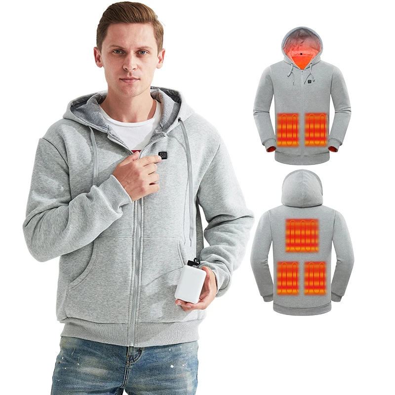 New 100% cotton polyester soft fleece 5V USB Power Supply Rechargeable Battery Unisex Heated Hoodie sweatshirt, Gray or oem
New 100% cotton polyester soft fleece 5V USB Power Supply Rechargeable Battery Unisex Heated Hoodie sweatshirt, Gray or oem