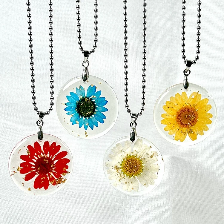 Real pressed flower jewelry daisy necklace Pendant gold foil stainless steel white flower necklace
Real pressed flower jewelry daisy necklace Pendant gold foil stainless steel white flower necklace
