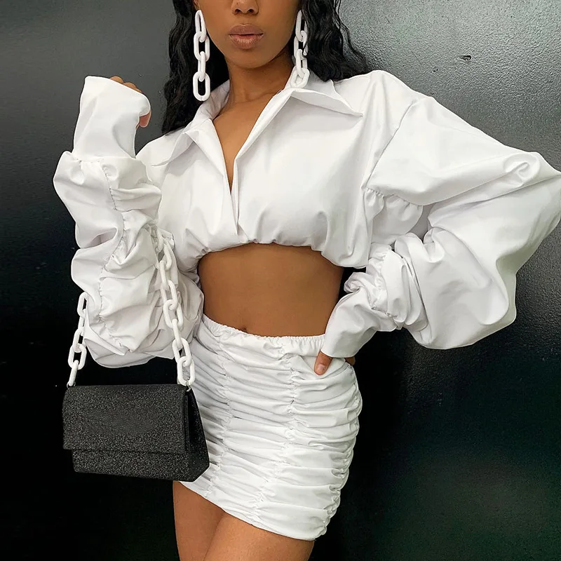 KFD8406 Fashion puff sleeve long sleeve shirt pleated skirt two piece set women clothing
KFD8406 Fashion puff sleeve long sleeve shirt pleated skirt two piece set women clothing
