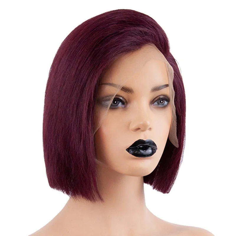 Amazon hot sale 100% Brazilian remy lace front human hair bob wig for black women 99j color short bob wig
Amazon hot sale 100% Brazilian remy lace front human hair bob wig for black women 99j color short bob wig