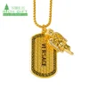 wholesale custom military dog tags aluminum plate metal lapel badge name tag brass gold diamond pet id tags with rhinestones