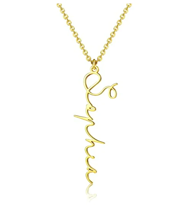 BUREI wholesale custom stainless steel name necklace fashion women's all-match vertical pendant jewelry
BUREI wholesale custom stainless steel name necklace fashion women's all-match vertical pendant jewelry