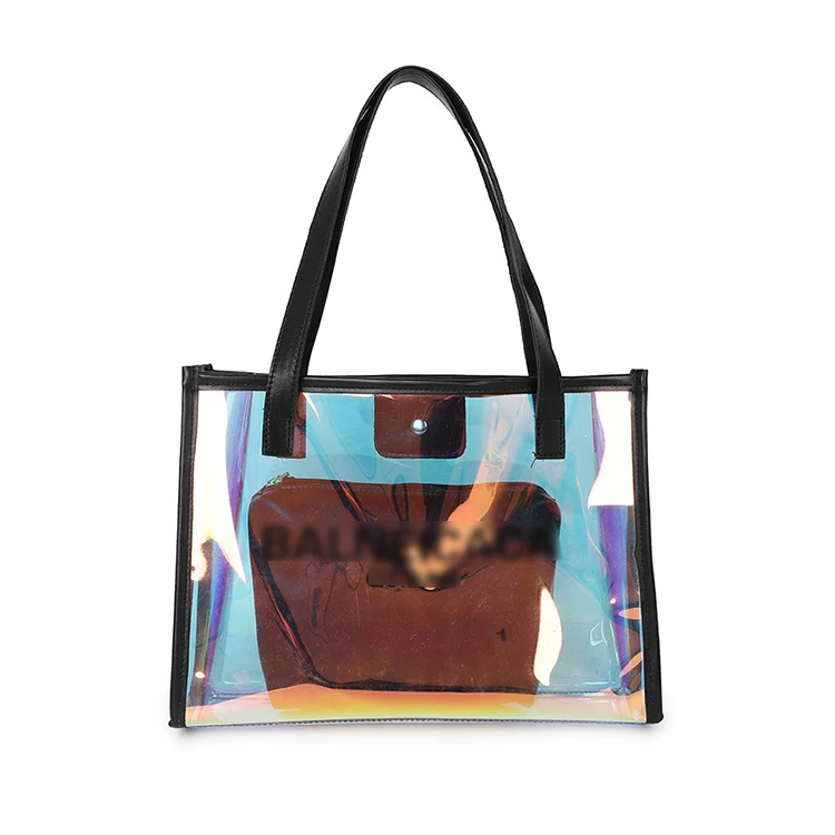 Wholesale Customized Transparent PVC Shopping Bag Large Capacity Tote Bag Waterproof Jelly Laser Handbag
Wholesale Customized Transparent PVC Shopping Bag Large Capacity Tote Bag Waterproof Jelly Laser Handbag