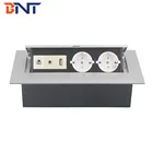 EU standard power plug with audio interface desk hidden pop up power socket