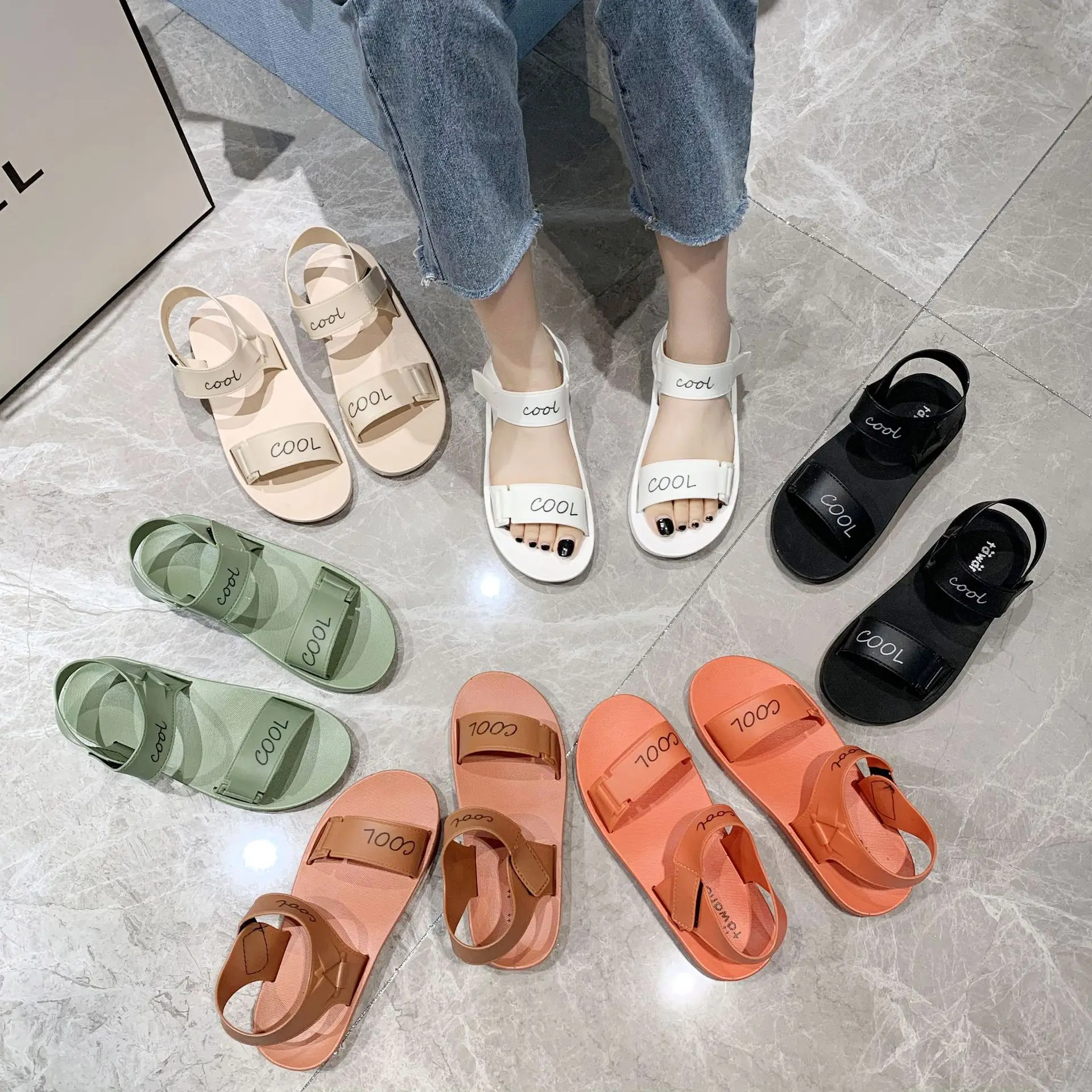 New Korean style sports sandals English COOL women's shoes summer tide thick-soled soft-soled beach sandals women's wholesale
New Korean style sports sandals English COOL women's shoes summer tide thick-soled soft-soled beach sandals women's wholesale