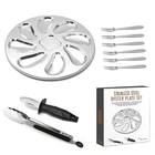 9 pcs Stainless Steel Oyster Plate Forks Knife Tongs Barbecue Oyster Tools Set