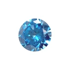 Auto Machine Cut Round Brilliant Cut Small Sizes Aquamarine Synthetic Stones loose cubic zirconia gemstones