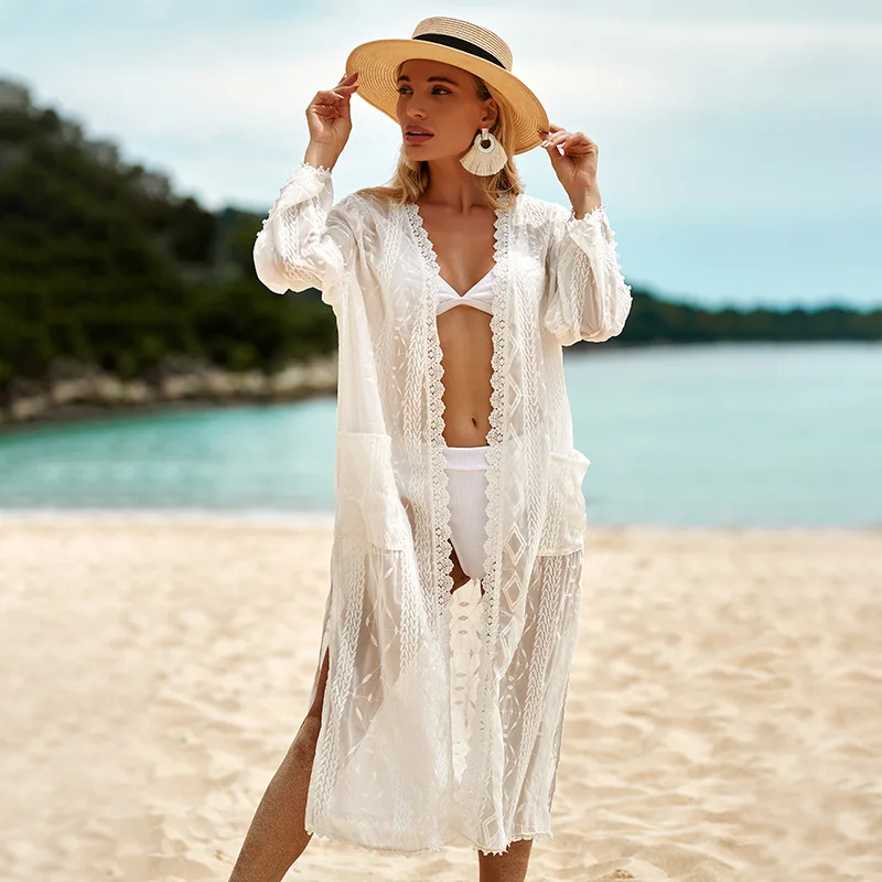 2022 Chiffon Embroidered Sexy Cardigan Bikini Swimsuit Long Girls Beach Dress Embroidered Caftan Kaftan Women Cover Up
2022 Chiffon Embroidered Sexy Cardigan Bikini Swimsuit Long Girls Beach Dress Embroidered Caftan Kaftan Women Cover Up